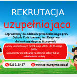 Rekrutacja uzupełniająca do oddziału przedszkolnego